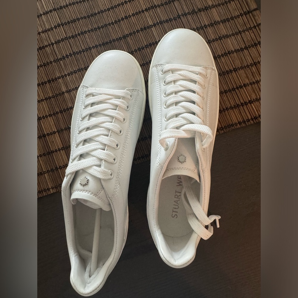 White calf skin sneakers